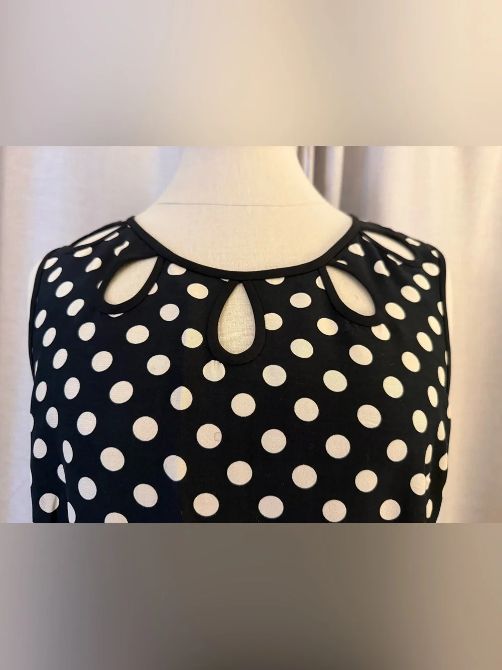 kate spade Black and White Polka Dot Sleeveless Fit-and-Flare Dress